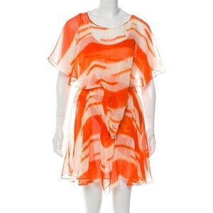 3.1 Phillip Lim Silk Orange Tie-Dye Mini Dress
